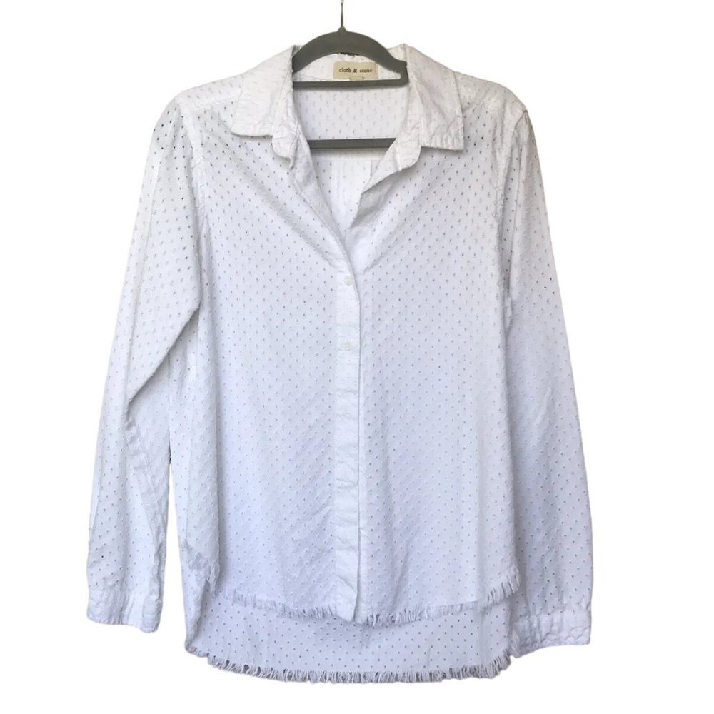 206. Cloth & Stone Eyelet Embroidered Top White Small